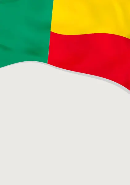 Diseño de folleto con bandera de Benín. Plantilla vectorial . — Vector de stock