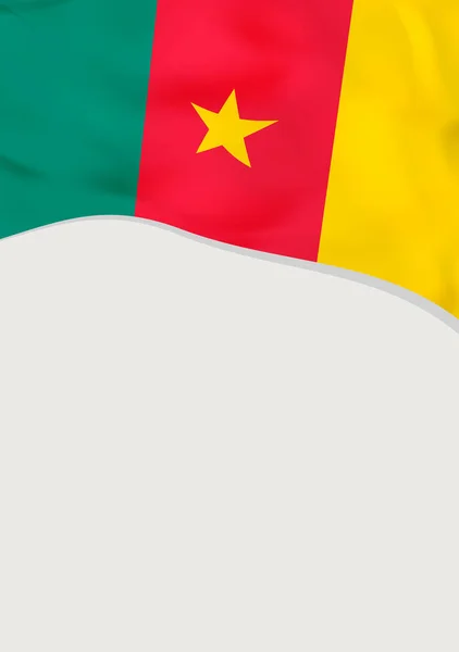 Σχεδιασμός φυλλαδίου με σημαία του Καμερούν. Πρότυπο διάνυσμα. — Διανυσματικό Αρχείο