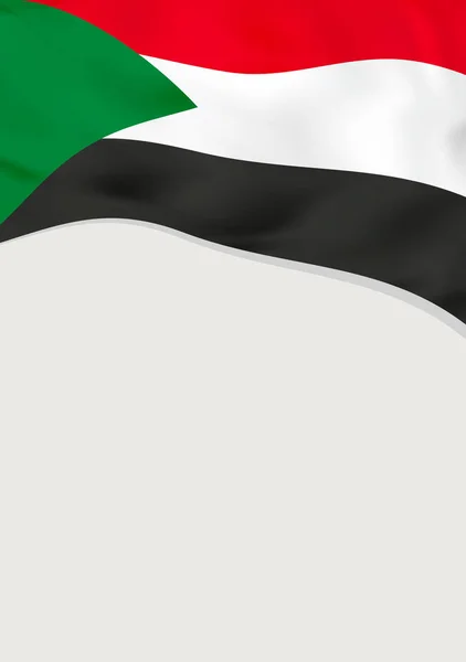 Diseño de folleto con bandera de Sudán. Plantilla vectorial . — Vector de stock