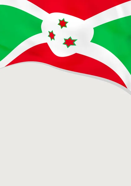 Burundi bayrağı ile broşür tasarım. Vektör şablonu. — Stok Vektör