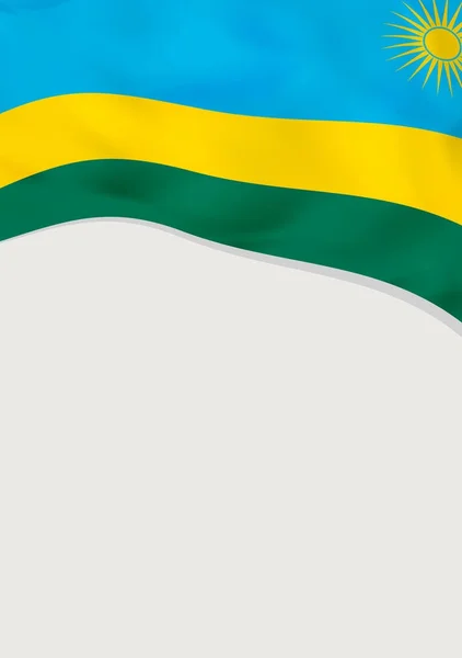 Diseño de folleto con bandera de Ruanda. Plantilla vectorial . — Vector de stock