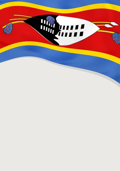 Дизайн листовки с флагом Свазиленда. Векторный шаблон . — стоковый вектор