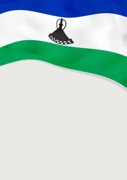 Desenho de folheto com bandeira do Lesoto. Modelo de vetor . — Vetor de Stock