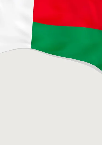 Dépliant avec drapeau de Madagascar. Modèle vectoriel . — Image vectorielle