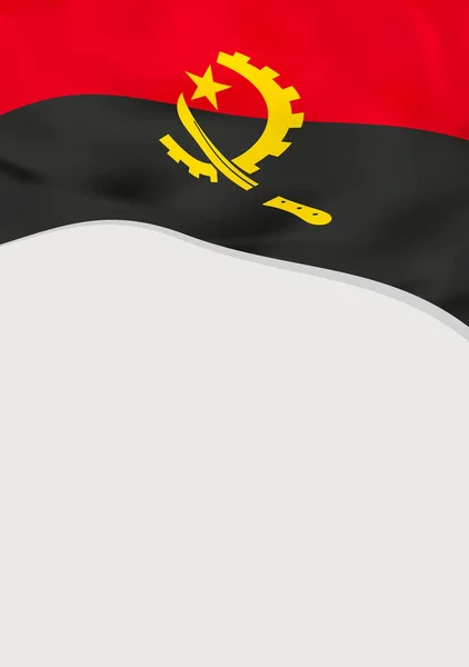 Diseño de folleto con bandera de Angola. Plantilla vectorial . — Archivo Imágenes Vectoriales