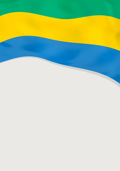 Gabon Cumhuriyeti bayrağı ile broşür tasarım. Vektör şablonu. — Stok Vektör