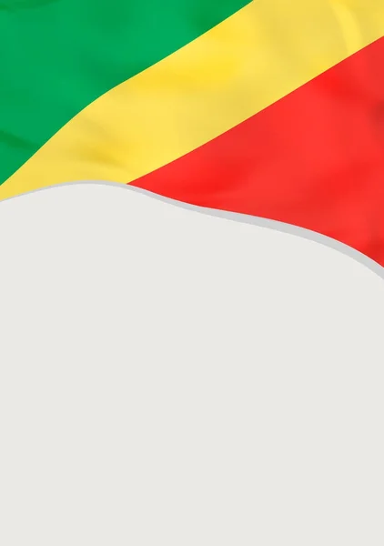 Diseño de folleto con bandera del Congo. Plantilla vectorial . — Vector de stock