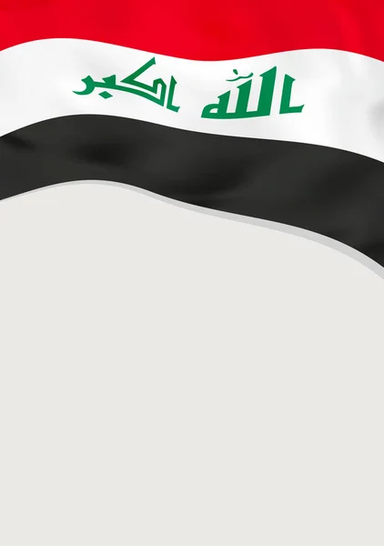Flugblatt-Design mit irakischer Flagge. Vektorvorlage. — Stockvektor