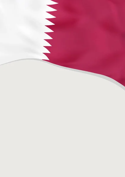 Dépliant design avec drapeau du Qatar. Modèle vectoriel . — Image vectorielle