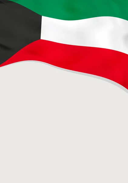 クウェートの国旗とリーフレットのデザイン。ベクトル テンプレート. — ストックベクタ