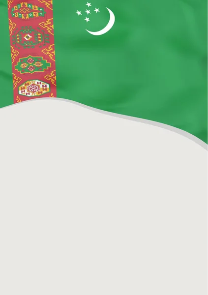 Дизайн листовки с флагом Туркменистана. Векторный шаблон . — стоковый вектор