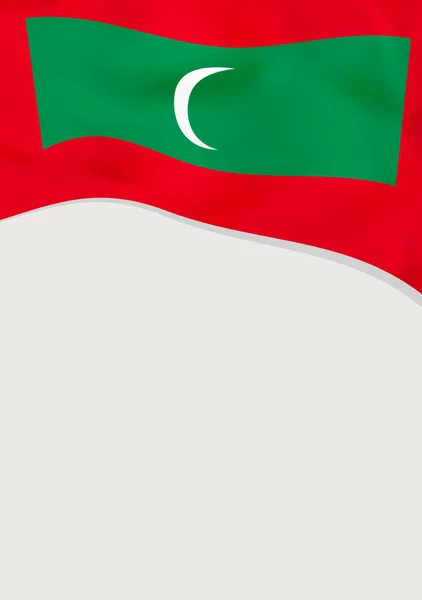 Leták design s vlajka Malediv. Vektor šablona. — Stockový vektor