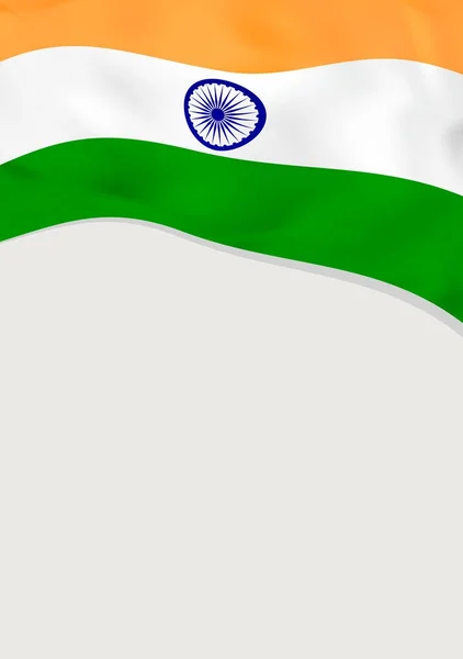 Дизайн листовки с флагом Индии. Векторный шаблон . — стоковый вектор