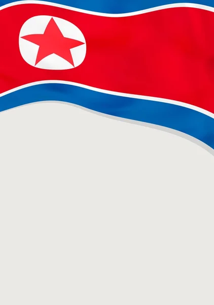 Foglio illustrativo con bandiera della Corea del Nord. Modello vettoriale . — Vettoriale Stock
