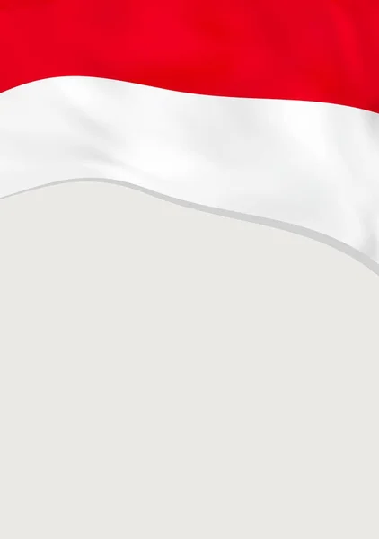 Desain selebaran dengan bendera Indonesia. Templat vektor . - Stok Vektor