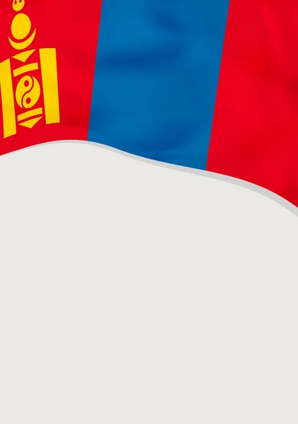 Diseño de folleto con bandera de Mongolia. Plantilla vectorial . — Archivo Imágenes Vectoriales
