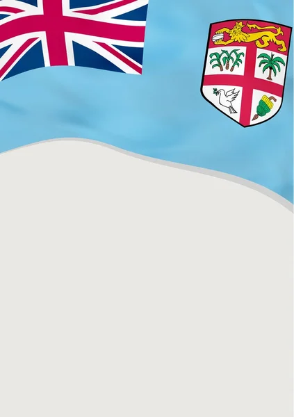 Desenho de folheto com bandeira de Fiji. Modelo de vetor . —  Vetores de Stock