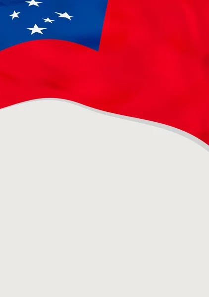 Samoa bayrağı ile broşür tasarım. Vektör şablonu. — Stok Vektör