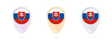 Harita işaretleri ile Slovakya, 3 renk sürümleri bayrağı.