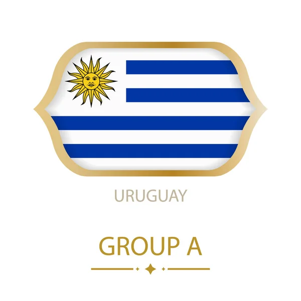 La bandera de Uruguay está hecha al estilo de la Copa del Mundo de Fútbol — Vector de stock