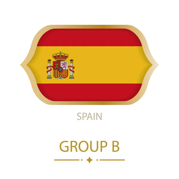 La bandera de España está hecha al estilo de la Copa del Mundo de Fútbol — Vector de stock