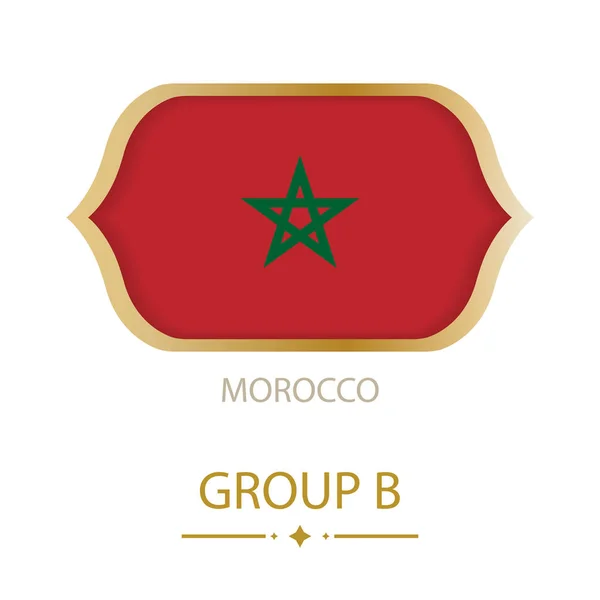 Die Flagge Marokkos ist im Stil der Fußballweltmeisterschaft — Stockvektor