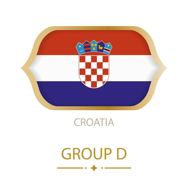 Le drapeau de la Croatie est fait dans le style de la Coupe du monde de football — Image vectorielle