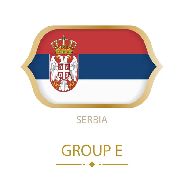 La bandera de Serbia está hecha al estilo de la Copa del Mundo de Fútbol — Vector de stock