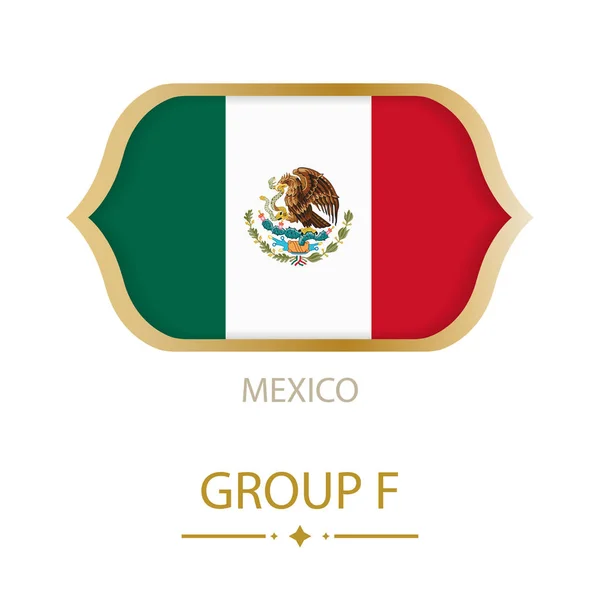 La bandera de México está hecha al estilo de la Copa Mundial de Fútbol — Vector de stock