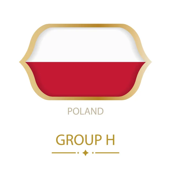 Die Flagge Polens ist im Stil der Fußballweltmeisterschaft gefertigt — Stockvektor