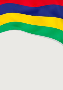 Mauritius bayrağı ile broşür tasarım. Vektör şablonu.