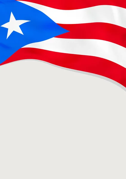 Desenho de folheto com bandeira de Porto Rico. Modelo de vetor . —  Vetores de Stock