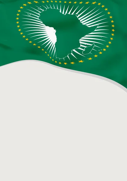 Desenho de folheto com bandeira da União Africana. Modelo de vetor . — Vetor de Stock