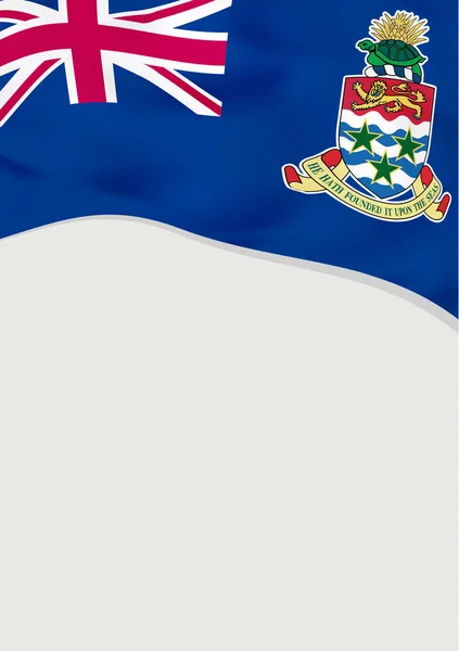 Desenho de folheto com bandeira das Ilhas Cayman. Modelo de vetor . —  Vetores de Stock