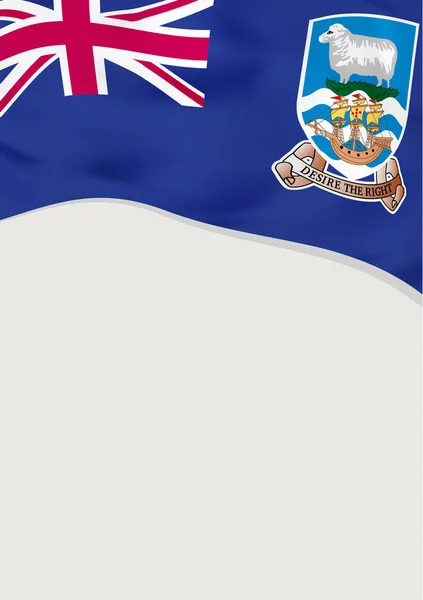 Flugblatt-Design mit der Flagge der Falklandinseln. Vektorvorlage. — Stockvektor