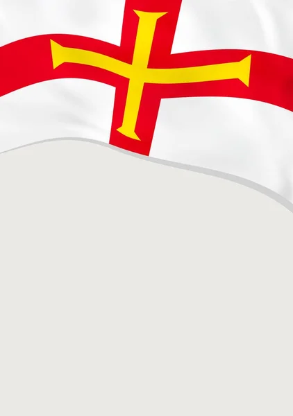 Foglio illustrativo con bandiera di Guernsey. Modello vettoriale . — Vettoriale Stock