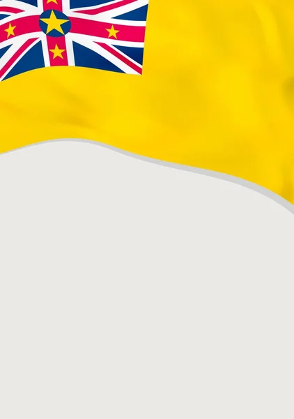 Dépliant design avec drapeau de Niue. Modèle vectoriel . — Image vectorielle