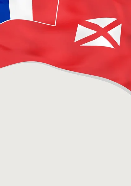 Desenho de folheto com bandeira de Wallis e Futuna. Modelo de vetor . — Vetor de Stock