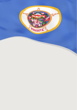 Broşür tasarım Minnesota, bayrağı ile bizi. Vektör şablonu.