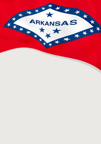 Dépliant avec drapeau de l'Arkansas, États-Unis. Modèle vectoriel . — Image vectorielle