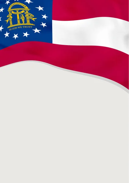 Broşür tasarım Georgia, bayrağı ile bizi. Vektör şablonu. — Stok Vektör