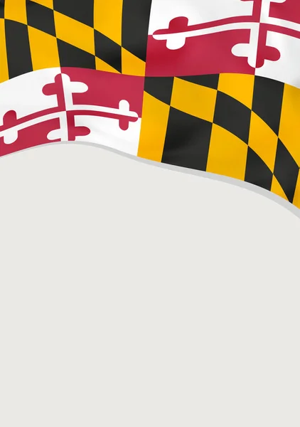 Diseño de folleto con bandera de Maryland, EE.UU. Plantilla vectorial . — Archivo Imágenes Vectoriales