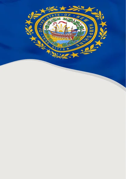 Diseño de folleto con bandera de New Hampshire, EE.UU. Plantilla vectorial . — Vector de stock