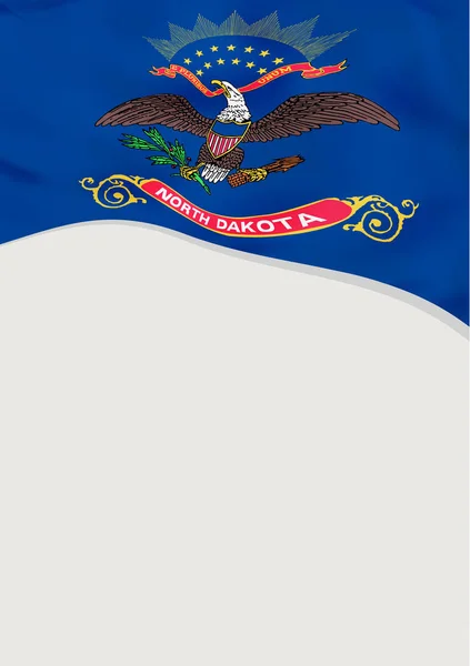 Dépliant avec drapeau du Dakota du Nord, États-Unis. Modèle vectoriel . — Image vectorielle