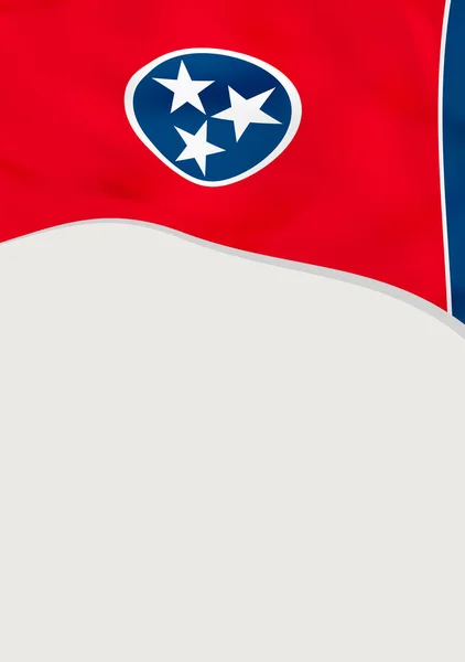 Foglio illustrativo con bandiera del Tennessee, Stati Uniti. Modello vettoriale . — Vettoriale Stock