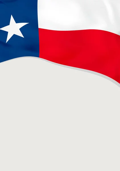 Diseño de folletos con bandera de Texas, EE.UU. Plantilla vectorial . — Vector de stock