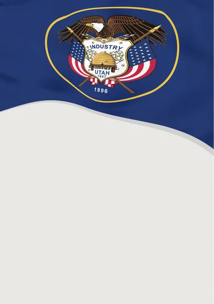 Dépliant avec drapeau de l'Utah, États-Unis. Modèle vectoriel . — Image vectorielle