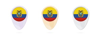 Harita işaretleri ile Ekvator, 3 renk sürümleri bayrağı.