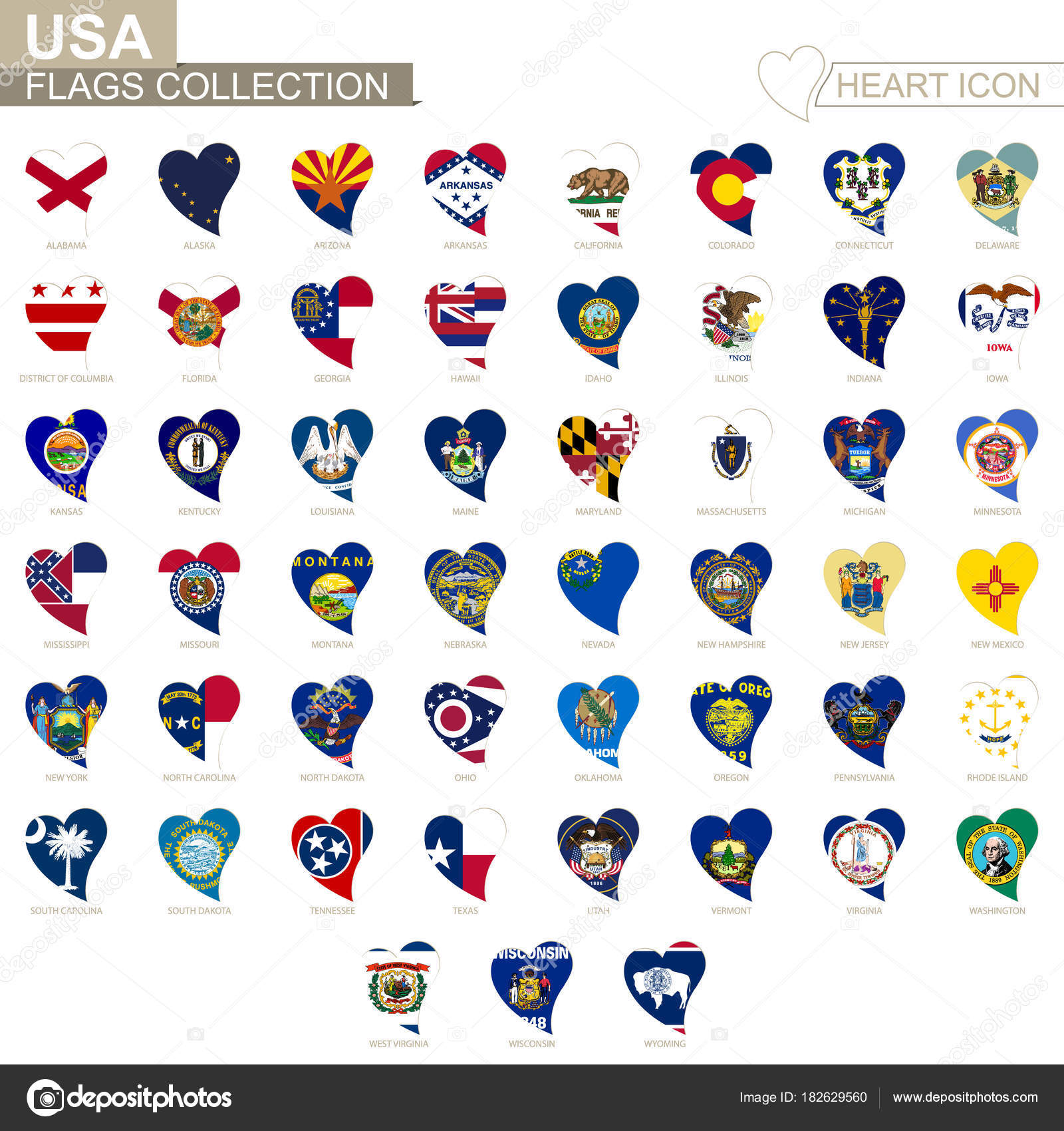 Vektorgrafiken States Flags 50 Vektorbilder States Flags 50 | Depositphotos