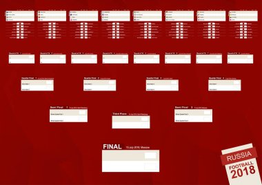 Futbol Rusya 2018 yarışmaya için turnuva aparatı.